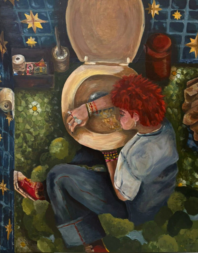 talk too much | Acryl auf Leinwand | 100 x 80 cm | 2026