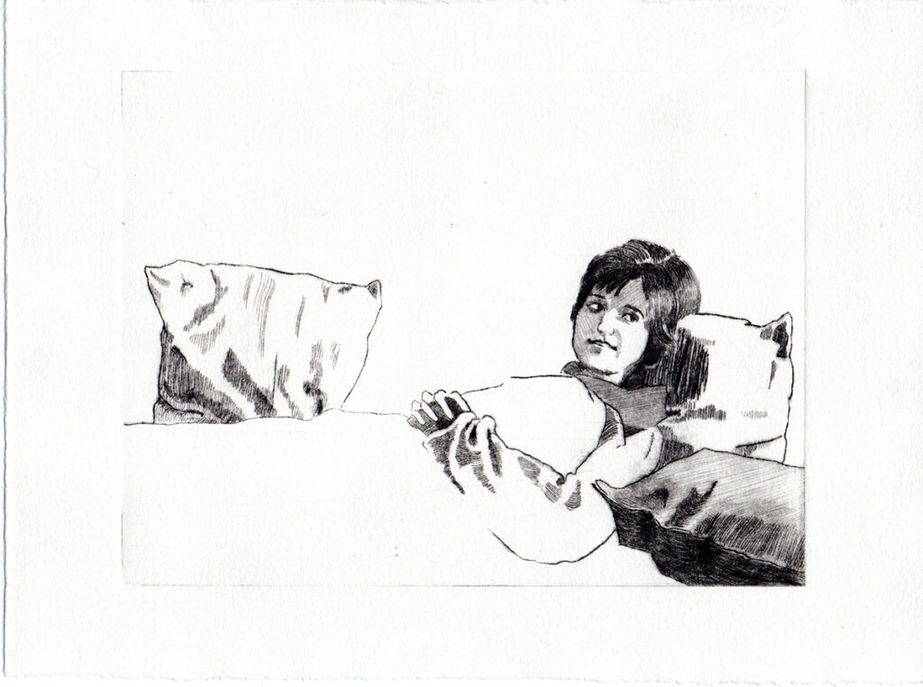 Pia | Kaltnadelradierung auf Büttenpapier | 19x26 cm | 2024