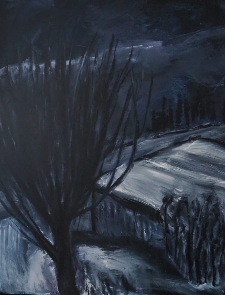 Bedrohte Welt | Acryl auf Leinwand | 80x100 cm | 2026
