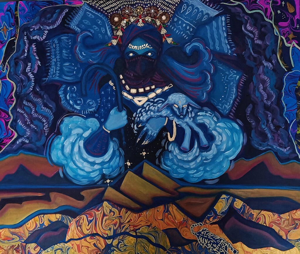 Der Alchimist | Öl auf Holz/ Mixed Media | 60,7x51,2cm | 2025