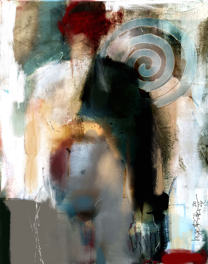 Hierundjetzt | Acryl auf Leinwand | Digitalbearbeitung | 110 x 90 | 2026
