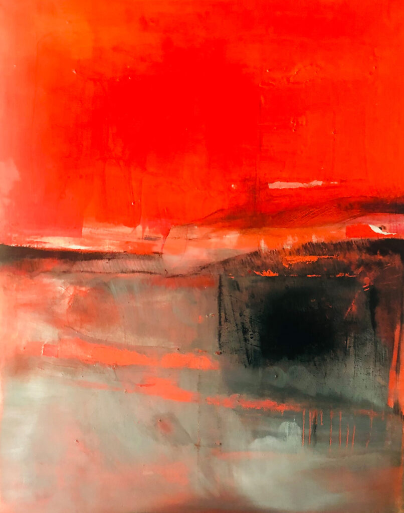 Rot/Grau | Mischtechnik,Acryl,Collage auf Leinwand | 90x70cm | 2019