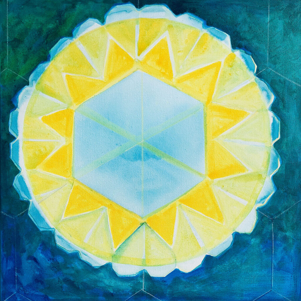 Imaginary Planet | Mischtechnik / Tinte auf Leinwand | 50 x 50 cm | 2025