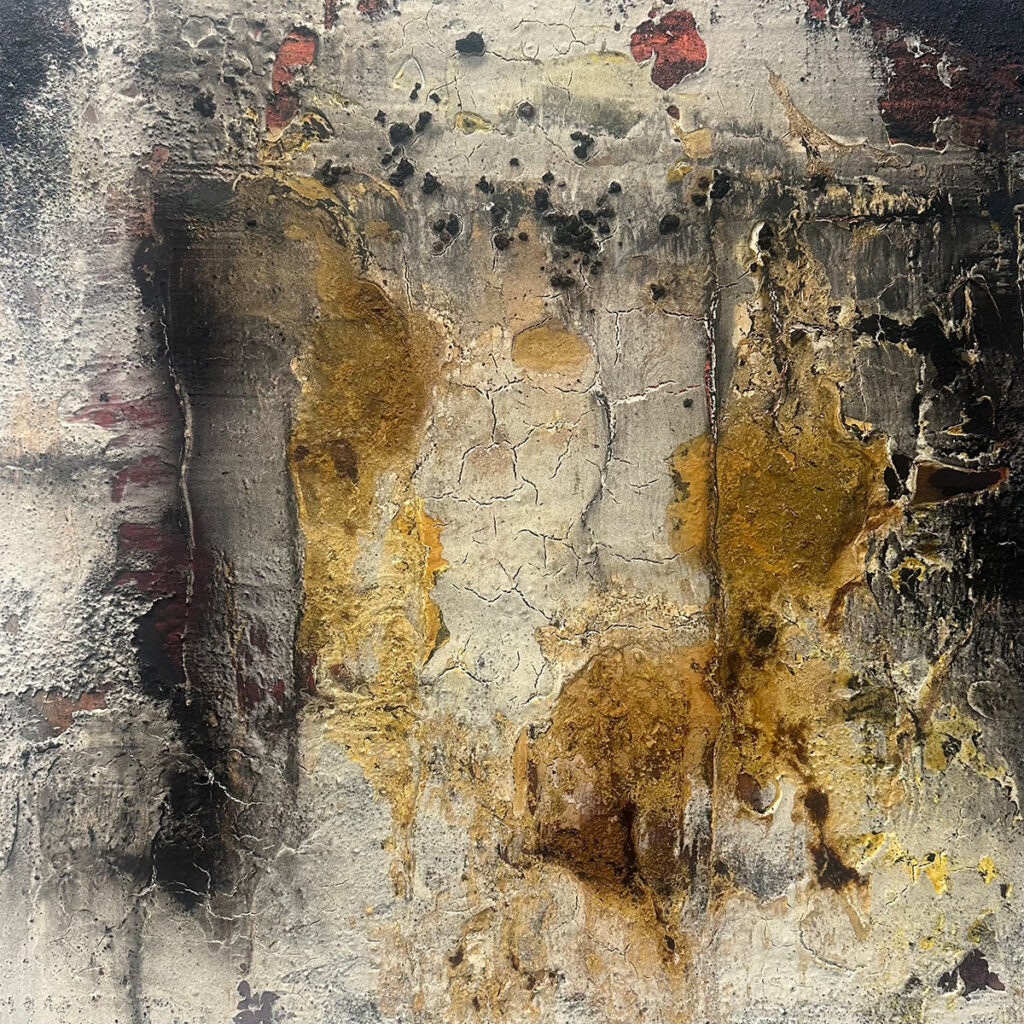 Pico Pequeno | Vulkanasche auf Marmormehl mit Beizen und Pigmenten auf Leinwand | 80 x 80 cm | 2026