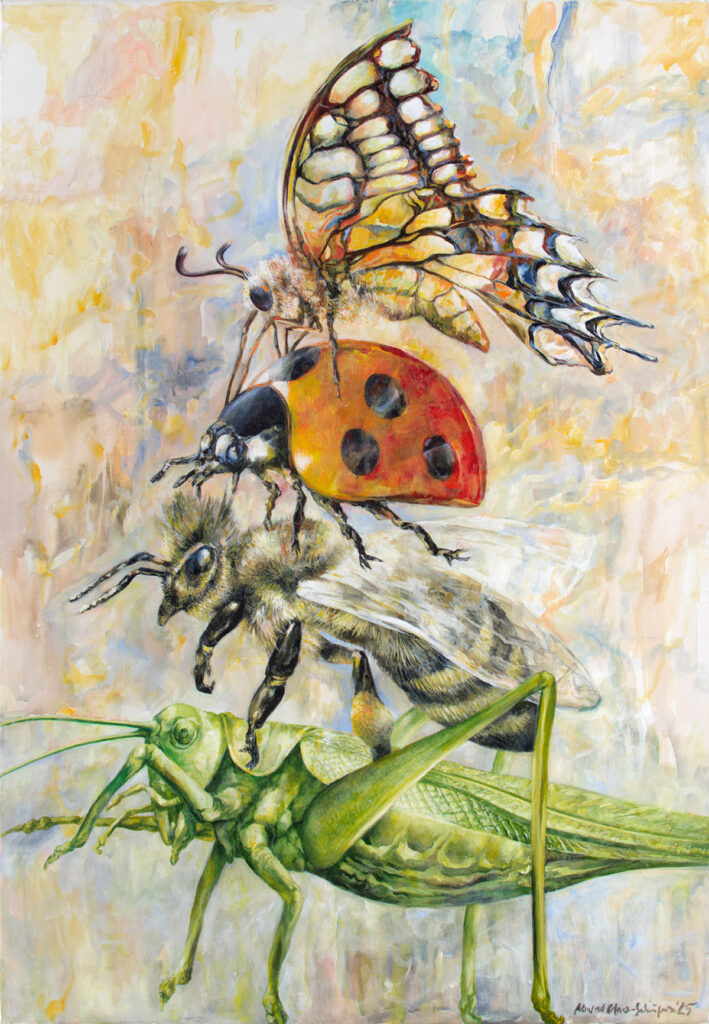 Blühwiesen Musikanten |  Acryl auf Leinwand | 70 x 100 cm | 2025