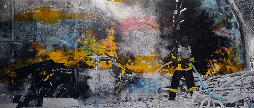 I Don´t Fucking Care | Mixed Media auf Leinwand | 60x90cm | 2025