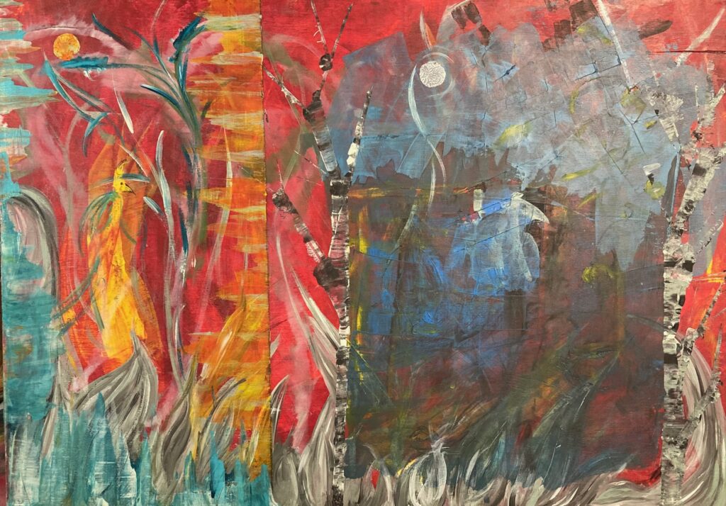 Lonely in a parallel World | Acryl auf Holz | 42 x 59 | 2025
